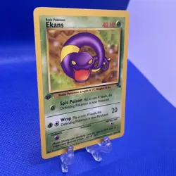 Pokemon TCG Ekans Fossil 1st Edition Common Card 46/62 NM Condition Vintage - Image 2
