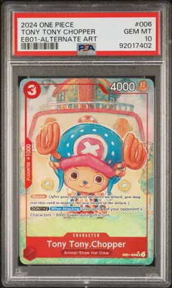 Tony Tony Chopper 2024 One Piece Memorial EB01-006 English Alt Art PSA 10 Card - Image 1
