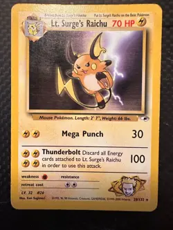 Lt. Surge's Raichu - 28/132 - Pokemon Gym Heroes Non-Holo Rare Card WOTC HP - Image 2