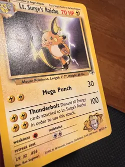 Lt. Surge's Raichu - 28/132 - Pokemon Gym Heroes Non-Holo Rare Card WOTC HP - Image 3