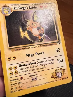 Lt. Surge's Raichu - 28/132 - Pokemon Gym Heroes Non-Holo Rare Card WOTC HP - Image 4