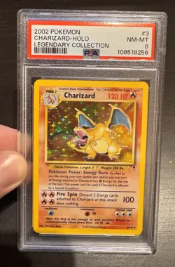 Charizard HOLO PSA 8 Near Mint NM 3/110 Pokemon Card EN Legendary Collection - Image 1