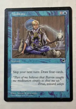 Meditate - LP - Tempest MTG Magic The Gathering Reserve List Card English 1997 - Image 1