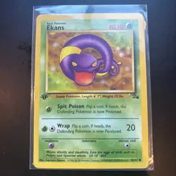 Pokemon Card 1st Edition Ekans 46/62 Fossil WOTC - Image 1