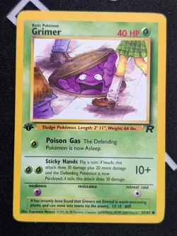 Pokemon Card Grimer Team Rocket 1st Edition Common 57/82 MP - Image 1