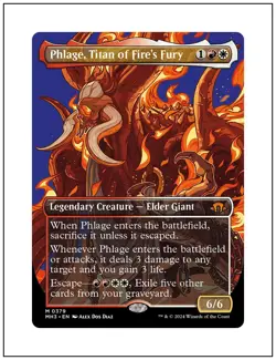 1x Phlage, Titan of Fire's Fury, Borderless Art, Modern Horizons 3, Magic MTG NM - Image 1