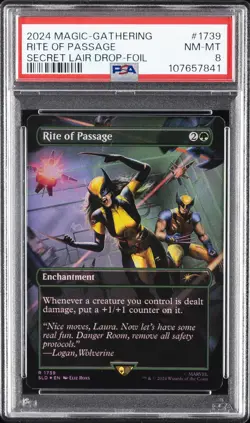 2024 MTG SECRET LAIR DROP MARVEL'S WOLVERINE-FOIL #1739 RITE OF PASSAGE PSA 8 - Image 1