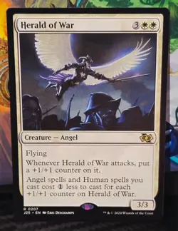 magic the gathering - Herald of War - Creature - Angel - Rare - Flying - White - Image 1