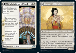 MTG-4x-Near Mint, English-Michiko's Reign of Truth // Portrait of Michiko - Foil - Image 1