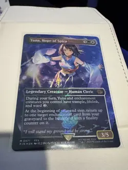 Yuna, Hope of Spira (Borderless #571) (Chocobo Track Foil) - FINAL FANTASY MTG - Image 2