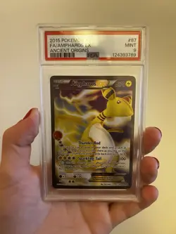 Pokemon TCG Ampharos EX Full Art 87/98 - PSA 9 - Ancient Origins - Image 1