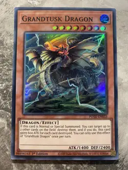 Yugioh - Grandtusk Dragon - POTE EN033 - Super Rare - 1st Edition - Image 1