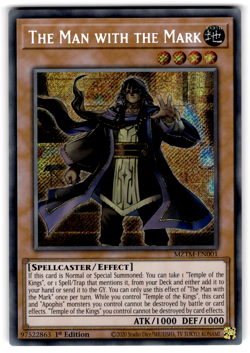 YUGIOH THE MAN WITH THE MARK SECRET RARE NM MZTM-EN001 - Image 1