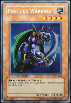 Yu-Gi-Oh! Panther Warrior CT2-EN006 Secret Rare Limited [EX] American | EN 2005 - Image 1