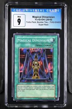 Yugioh CGC 9 Mint 2010 Magical Dimension TU02-EN003 Super Rare - Image 1