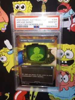 MTG Fallout Arcane Signet Borderless Vault Boy PSA 10 - Image 1