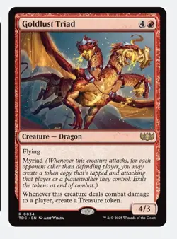 Goldlust Triad | MTG TDC | Red Dragon Myriad Treasure Tokens | Rare | NEW NM - Image 1