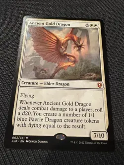 Magic The Gathering: Ancient Gold Dragon. NM Regular - Image 2
