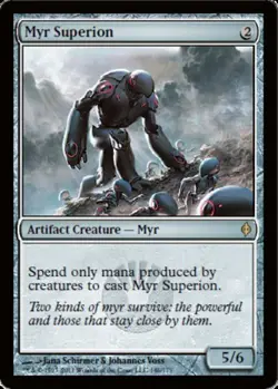 Moderate Play, English MTG Regular Myr Superion New Phyrexia Magic the Gathering - Image 1