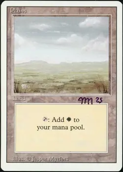 Signed MTG Revised Ed. PLAINS Artist Proof, Jesper Myrfors, Painted Back - Image 2