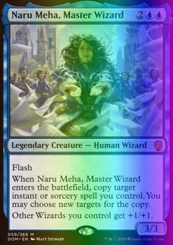 MTG Magic the Gathering Naru Meha, Master Wizard (59/296) Dominaria LP FOIL - Image 1