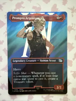 Prompto Argentum (Borderless) (Surge Foil) #532 (NM) Final Fantasy FIN Magic MTG - Image 1