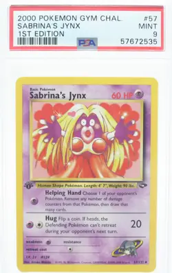 PSA 9 MINT 2000 Pokemon Gym Challenge #57 Sabrina's Jynx 1st Edition !!! - Image 1