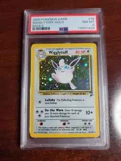 2000 Pokemon Base 2 Wigglytuff 19/130 Holo RARE Vintage WoTC - Mint PSA 8 - - Image 1
