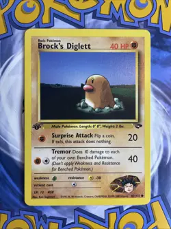 Pokemon Card Brock's Diglett 67/132 Gym Challenge Common Unlimited LP - Image 1