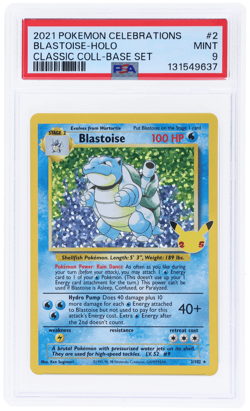 2021 Pokemon Celebrations Classic Collection Base Set Blastoise PSA 9 Rookie RC - Image 1