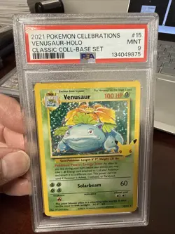2021 POKEMON CELEBRATIONS VENUSAUR-HOLO CLASSIC COLL-BASE SET PSA 9 - Image 1