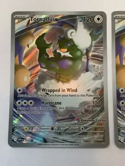 2x Pokemon Tornadus 210 Pokemon Center Exclusive Balck Star Promo 2 cards - Image 2