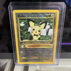 Pokemon TCG Reverse Holo Pichu Black Star Promo #35 Holo Foil - 3 SWIRL- Lp - Image 1