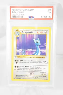 Pokemon Dragonair Base Set 018/102 1st Edition Shadowless PSA 7 NM Near Mint - Image 1