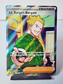 Pokemon TCG Lt. Surge's Bargain Full Art Holo Rare 170/132 Mega Evolutions - Image 1