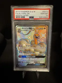 2019 POKEMON SUN & MOON HIDDEN FATES #SV77 FULL ART/ALTARIA GX PSA 10 - Image 1