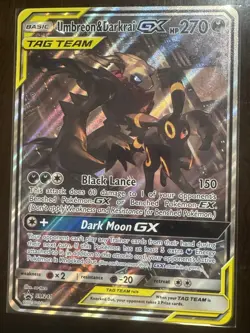 Pokemon TCG Umbreon Darkrai GX SM241 Tag Team Black Star Promo Holo Jumbo - Image 1