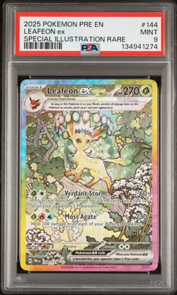 2025 POKEMON PRE EN-PRISMATIC EVOLUTIONS #144 LEAFEON EX PSA 9 - Image 1