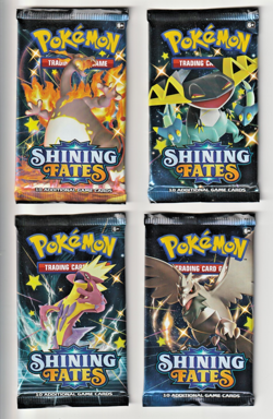 Pokemon Shining Fates Sealed Booster Art Set 4 Packs - Factory Sealed - Image 1