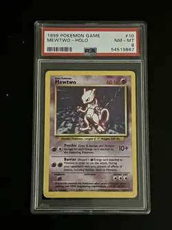 Mewtwo Holo Rare PSA 8 Pokemon Base Set 10/132 - Image 1