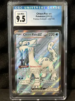 2023 Pokemon Paldea Evolved Chien-Pao EX Full Art Rare #236/193 CGC 9.5 Now 10! - Image 1