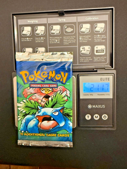 HEAVY Pokemon Base Set Booster Pack Factory Sealed 21.17 Grams - Image 1