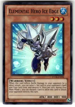 Yugioh Elemental Hero Ice Edge STOR-EN098 Storm of Ragnarok Unlimited Edition NM - Image 1