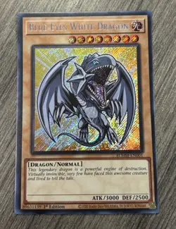Blue-Eyes White Dragon BLMM-EN001 1st Edition Secret Rare Yugioh NM - Image 1
