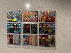 pokemon cards sleeve of 9 including 5 full arts 2 EXs houndoom and a half legend - Image 1