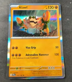 Pokemon Scarlet & Violet Klawf Holo Rare Card 122/198 NM - Image 1