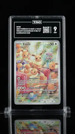 Eevee Twilight Masquerade Illustration Rare Collectible Card 188/167 TAG 9 Mint - Image 1