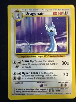 Pokemon TCG Dragonair Base Set 18/102 Non-Holo Unlimited Rare Card - Image 1
