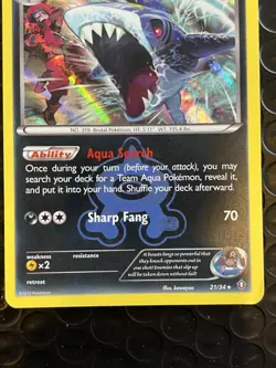 Team Aqua's Sharpedo Double Crisis #21/34 Holo Rare Pokemon Card - Image 3