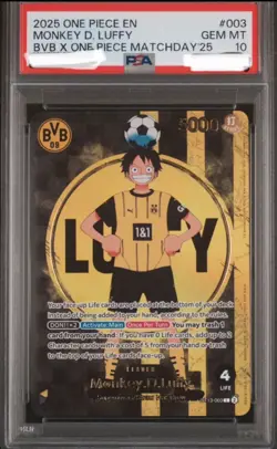 ONE PIECE x BVB PSA 10 Monkey D. Luffy Promo Card ST13-003 Matchday 25 Dortmund - Image 1